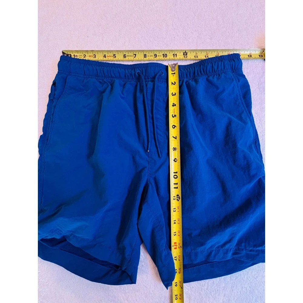 American Eagle Mens Blue Swim Trunks Mesh Lined Drawstring Board Shorts Size M